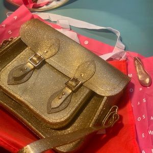 Melissa x Cambridge Satchel company gold satchel